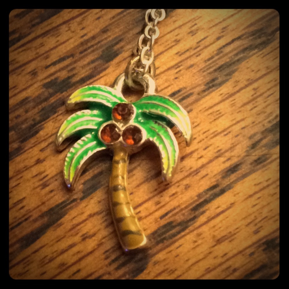 Palm Tree 🌴 Rhinestone Dainty Summer Necklace